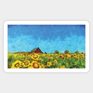 Sunflowers field Sticker